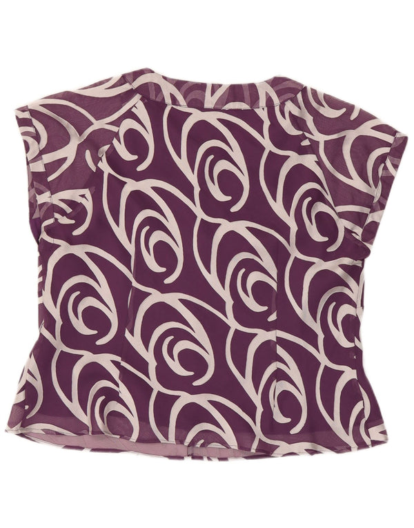 Jacques Vert Blusa con estampado abstracto para mujer UK 40 XL Viscosa morada