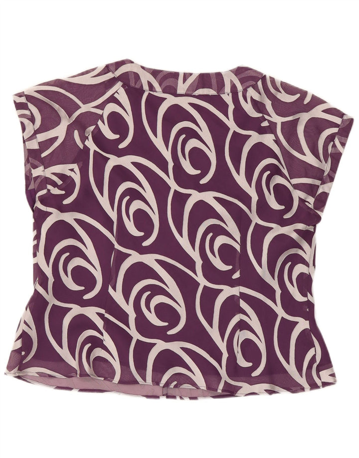 Jacques Vert Blusa con estampado abstracto para mujer UK 40 XL Viscosa morada