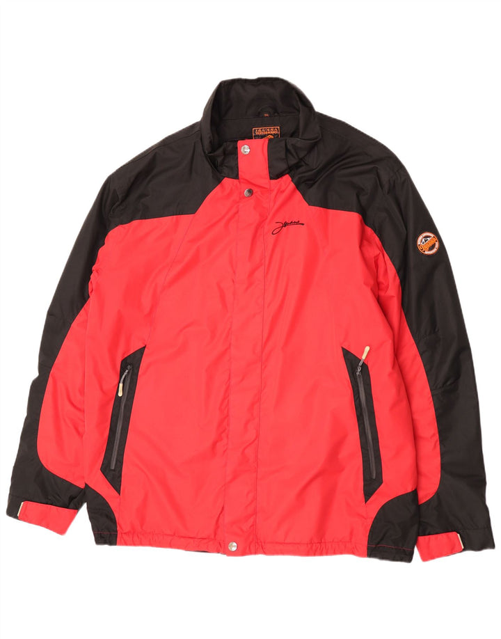 Iguana Chaqueta impermeable para hombre UK 46 3XL Rojo Colorblock Poliéster