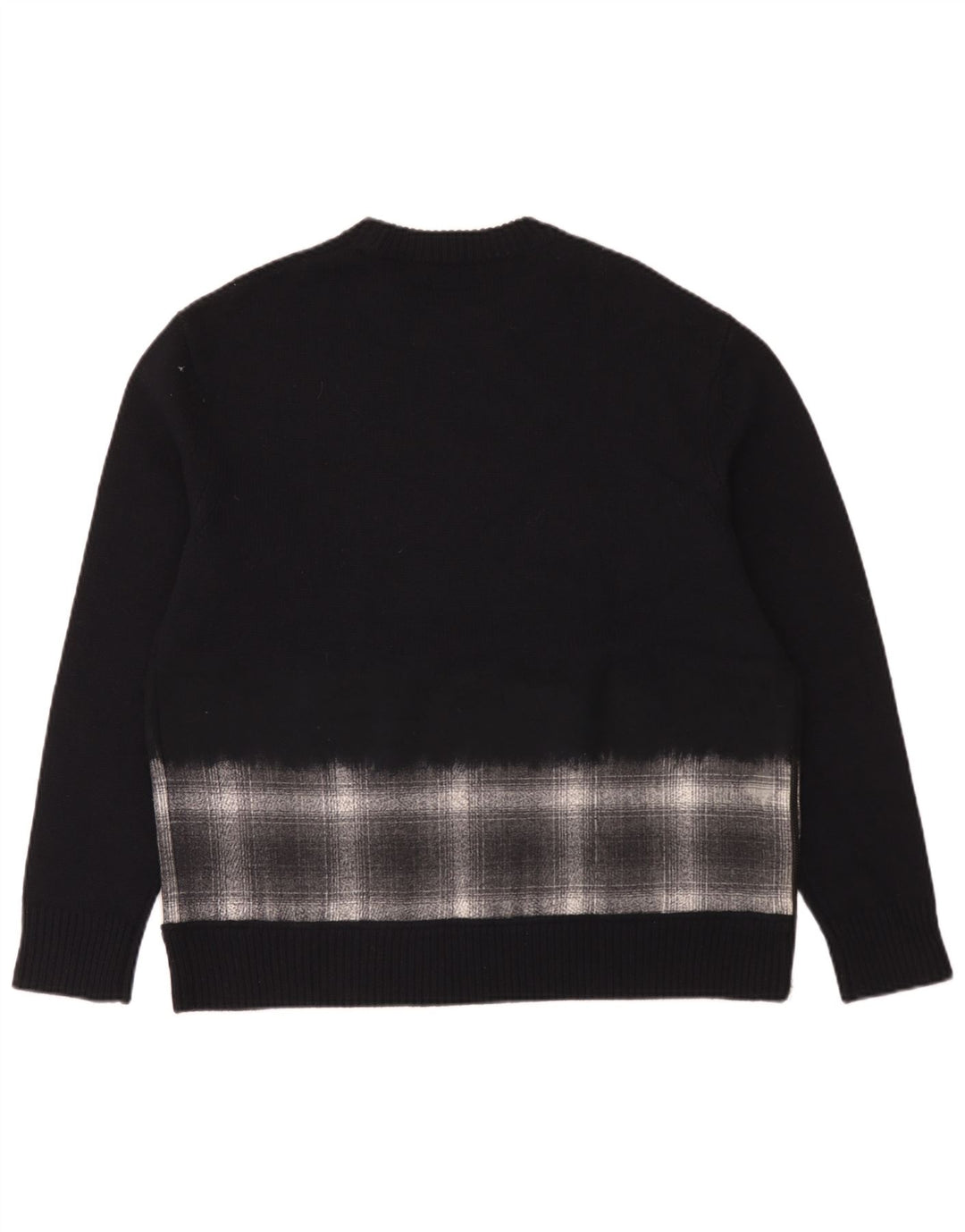 All Saints Hombre Jersey De Cuello Redondo Extragrande A Cuadros Azul Marino Mediano