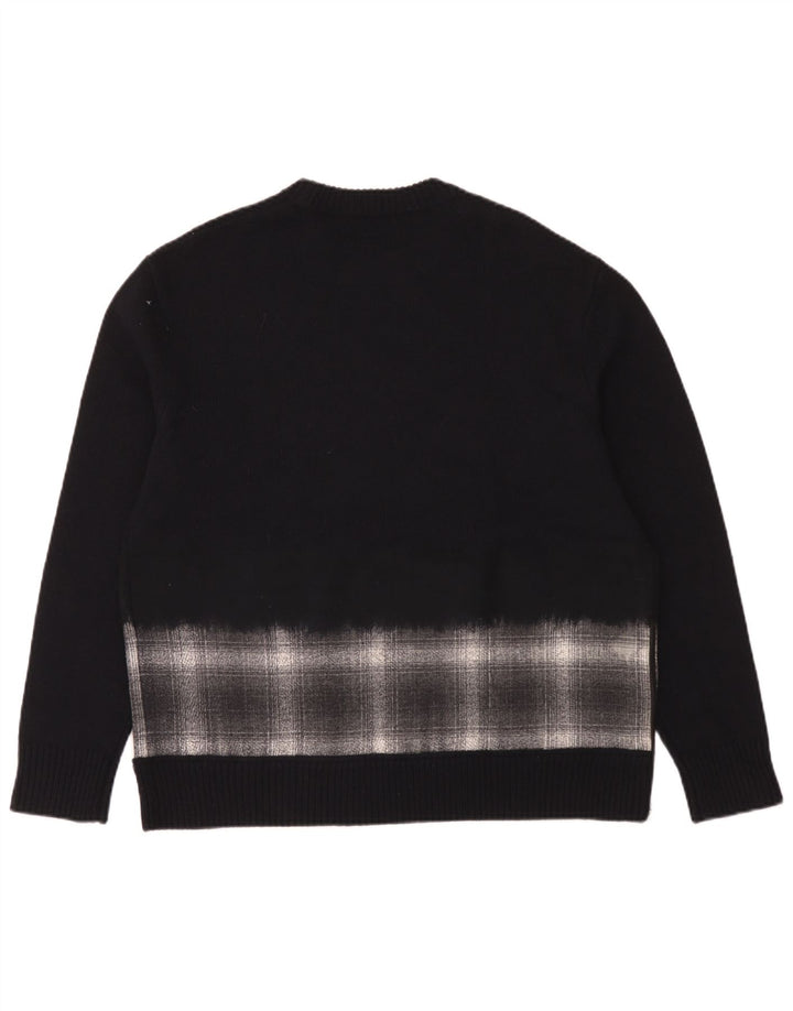 All Saints Hombre Jersey De Cuello Redondo Extragrande A Cuadros Azul Marino Mediano