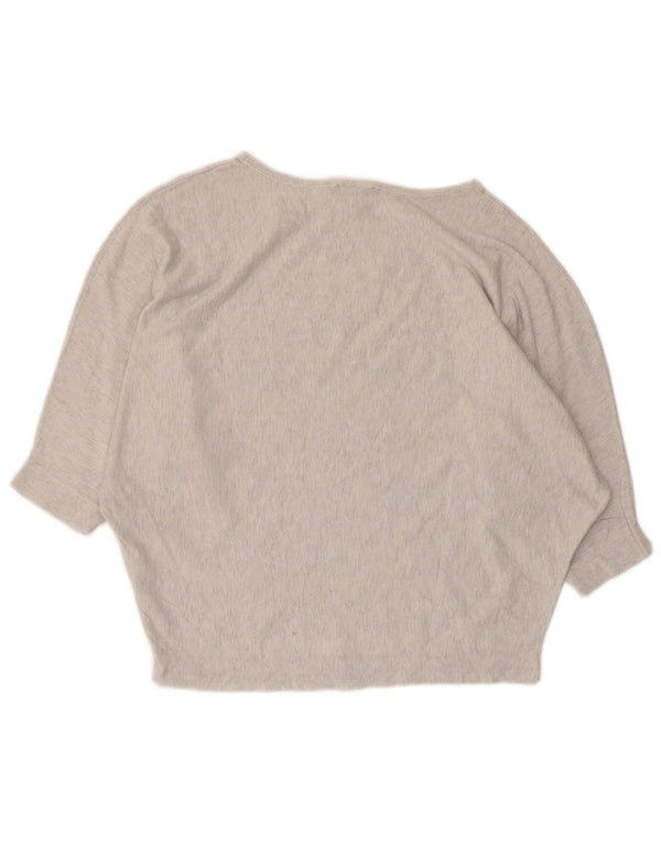 Phase Eight Top corto con alas de murciélago para mujer Manga 3/4 UK 44 Gris medio moteado