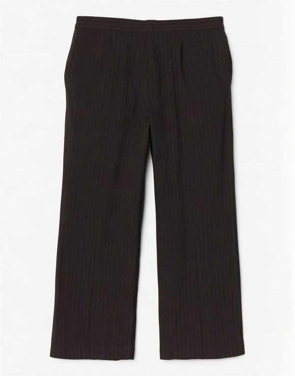 Marks & Spencer - Pantalón de traje para mujer, talla 40, talla grande, W34, L30, color gris a rayas
