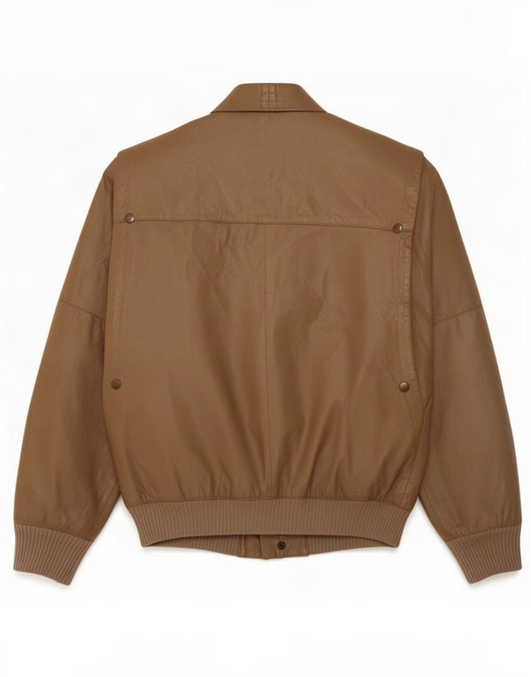 Chaqueta de cuero vintage para hombre IT 48 Marrón medio