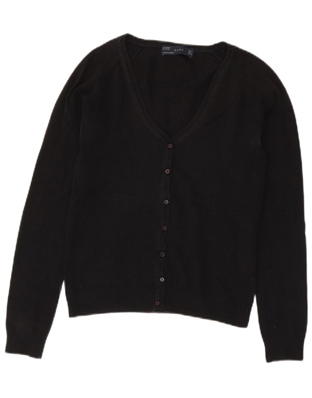 Zara Mujer Cárdigan Suéter UK 10 Small Negro