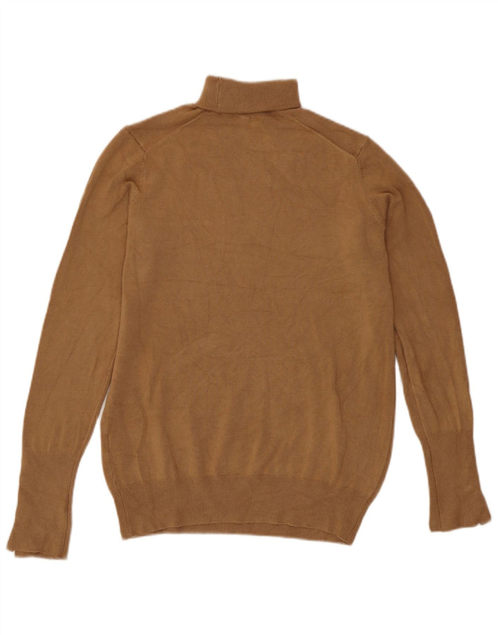 Zara - Jersey con cuello vuelto para mujer, talla 42, viscosa beige mediana