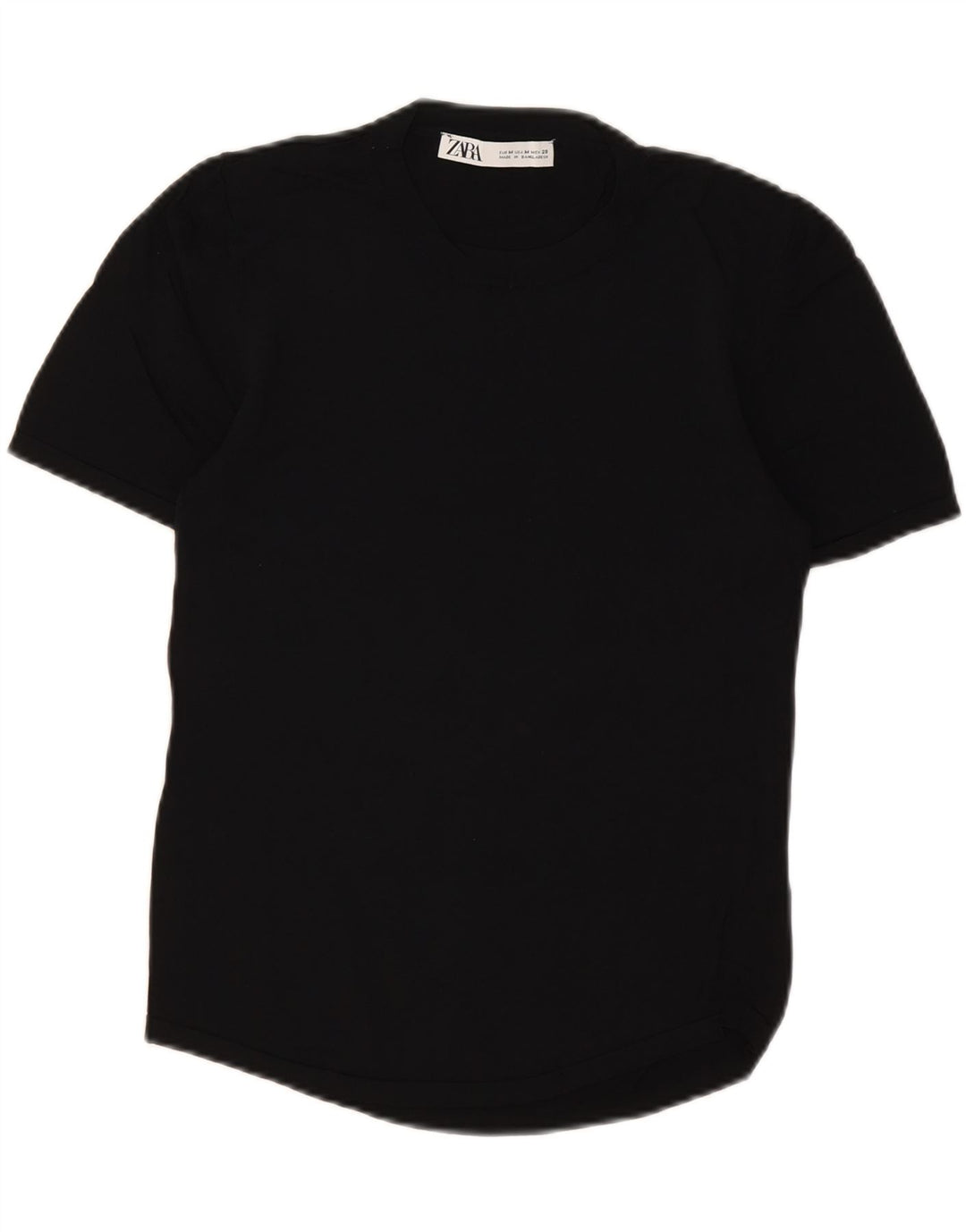 ZARA Womens T-Shirt Top UK 12 Medium Black Vintage Zara and Second-Hand Zara from Messina Hembry 