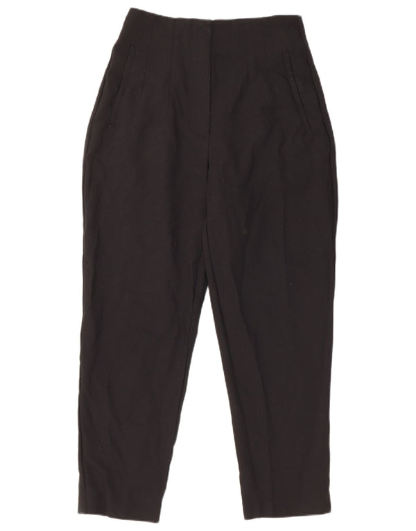 Zara Mujer Pantalones Casuales Cónicos De Cintura Alta Mediano W28 L25 Negro