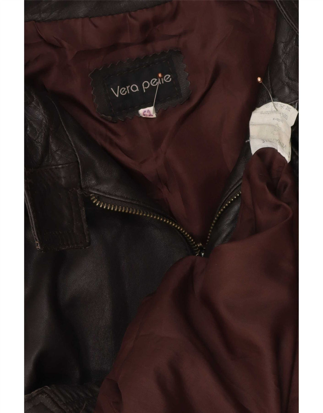 Chaqueta de cuero vintage para hombre IT 62 4XL Negro