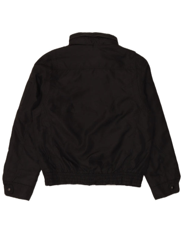 ZARA Chaqueta bomber con capucha para hombre UK 40 Large Nylon negro