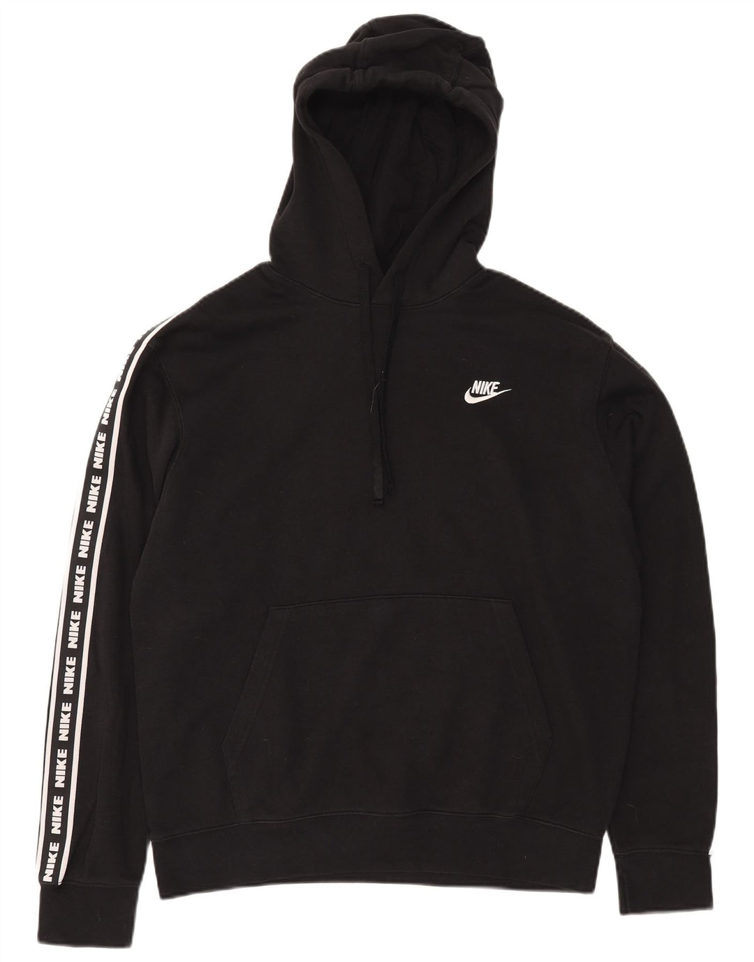 Nike Sudadera con capucha gráfica para hombre, jersey de algodón negro mediano