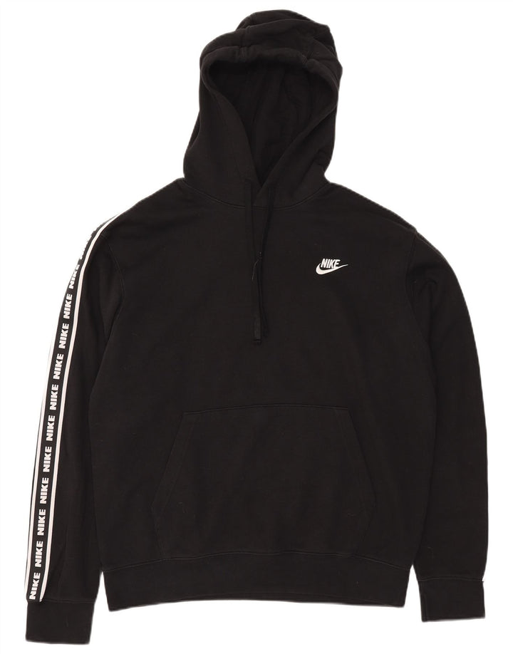 Nike Sudadera con capucha gráfica para hombre, jersey de algodón negro mediano