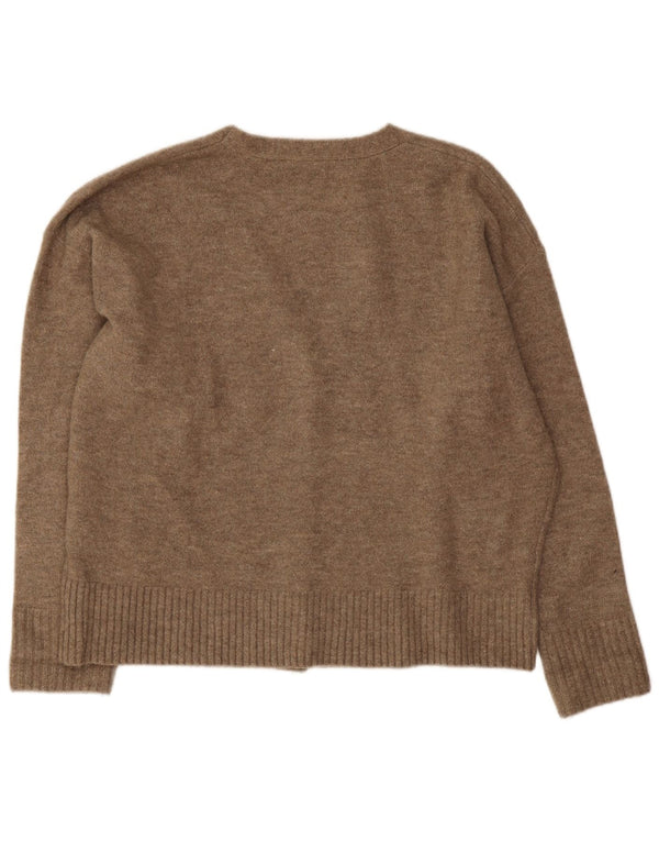 Zara Womens Oversized Cardigan Sweater UK 14 Medium Brown Acrylic
