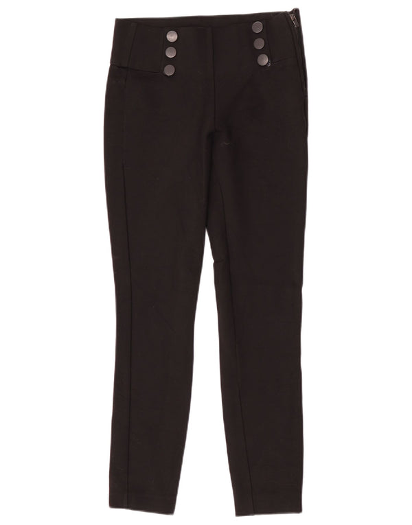 Zara Mujer Pantalones Casuales Slim Fit XS W24 L26 Negro