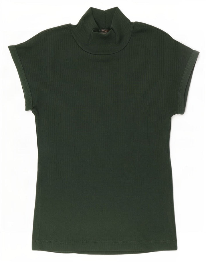 Zara Mujer Camiseta Top UK 12 Medio Verde