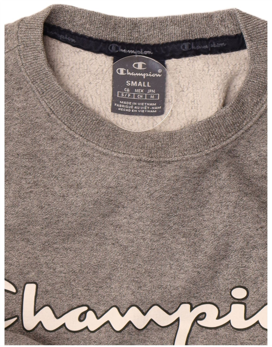 Champion Sudadera de gran tamaño con gráfico para mujer UK 10 Small Grey