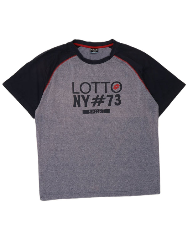 Lotto Hombre Camiseta Gráfica Top XL Algodón Color Block Azul
