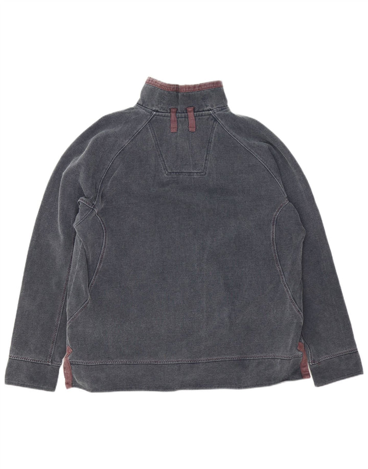 FAT FACE Sudadera con Cuello y Cremallera para Hombre Jersey Grande de algodón Gris