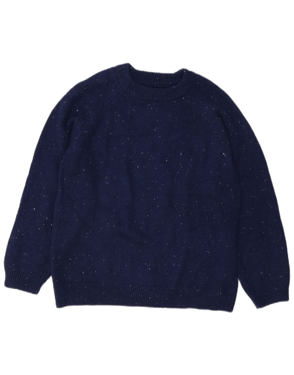 Zara Jersey Niña Cuello Redondo 13-14 Años Algodón Moteado Azul Marino