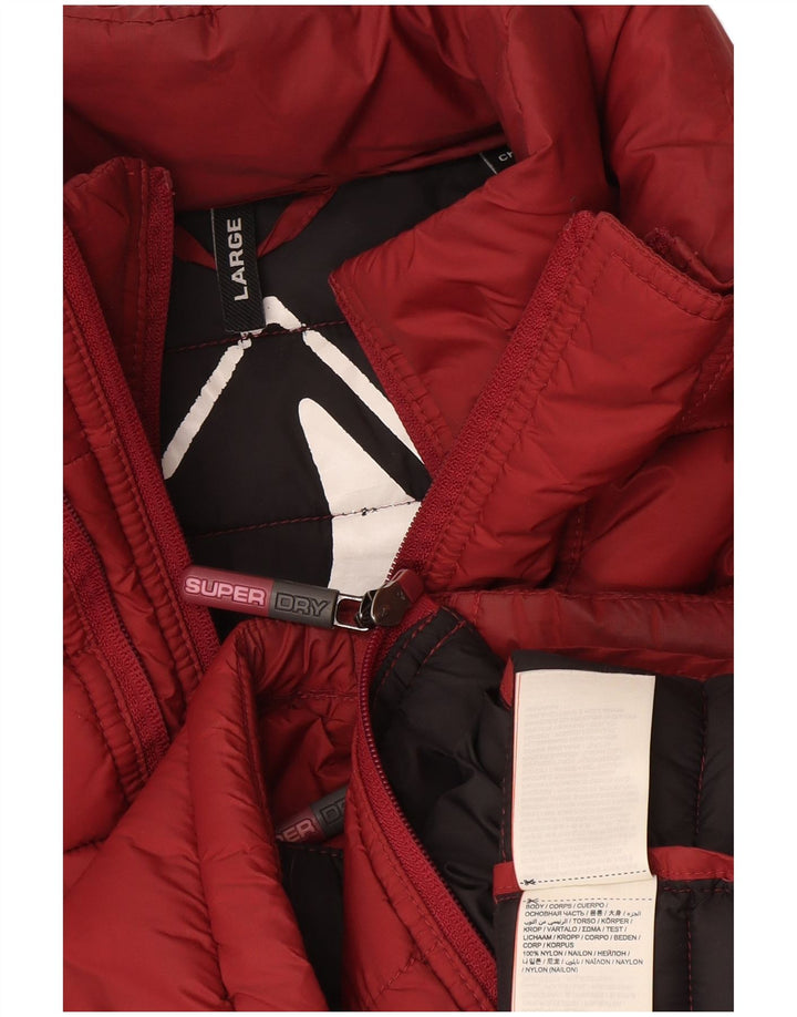 Superdry Chaqueta acolchada para hombre UK 40 Large Nylon burdeos