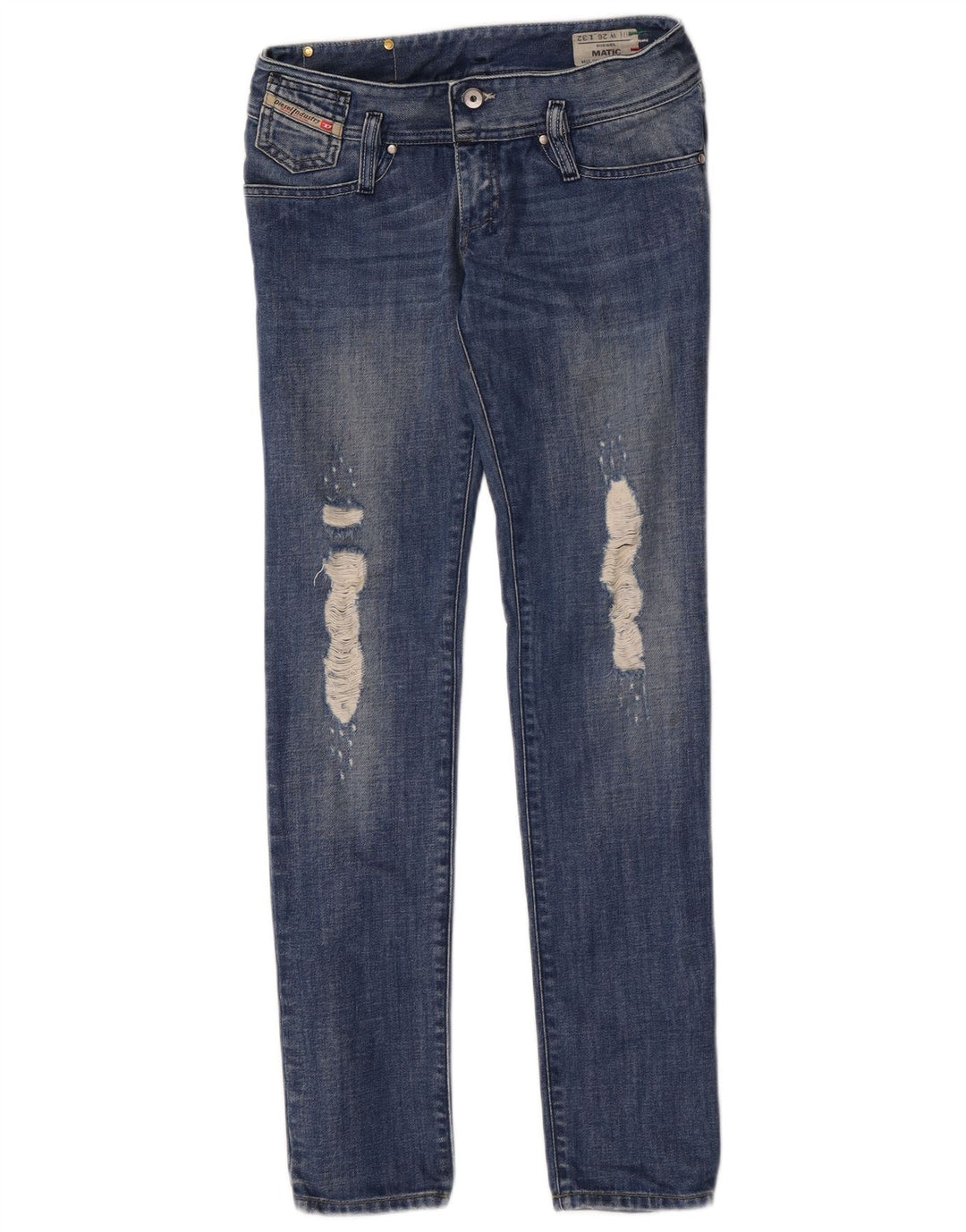 Diesel Mujer Matic Vaqueros Slim Desgastados W26 L32 Algodón Azul