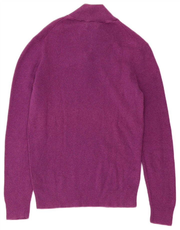 Massimo Dutti Hombre Jersey Con Cremallera En El Cuello Algodón Morado Medio