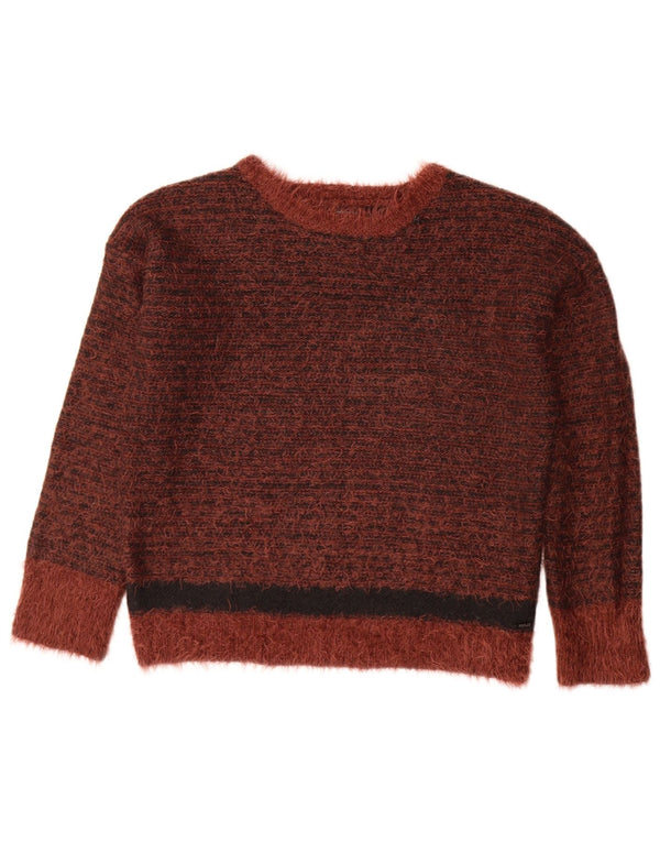 Replay Suéter tipo jersey con cuello barco para mujer Reino Unido 10 Small Marrón Moteado Acrílico