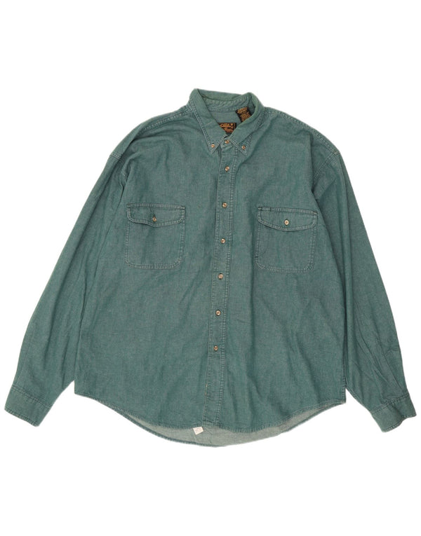 EDDIE BAUER Camisa Hombre 2XL Algodón Verde