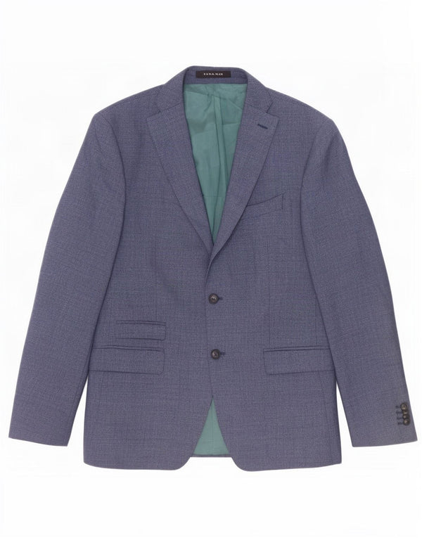 Zara Chaqueta tipo blazer de 2 botones para hombre EU 52 Poliéster azul grande