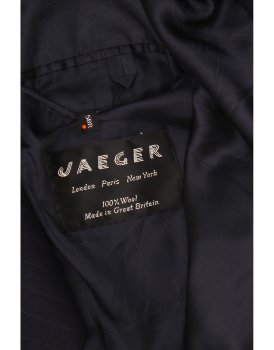 JAEGER Chaqueta tipo blazer con doble botonadura para hombre EU 58 4XL Azul marino a rayas