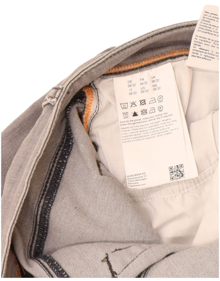 Vaqueros Hugo Boss Hombre Rectos W36 L30 Algodón Gris