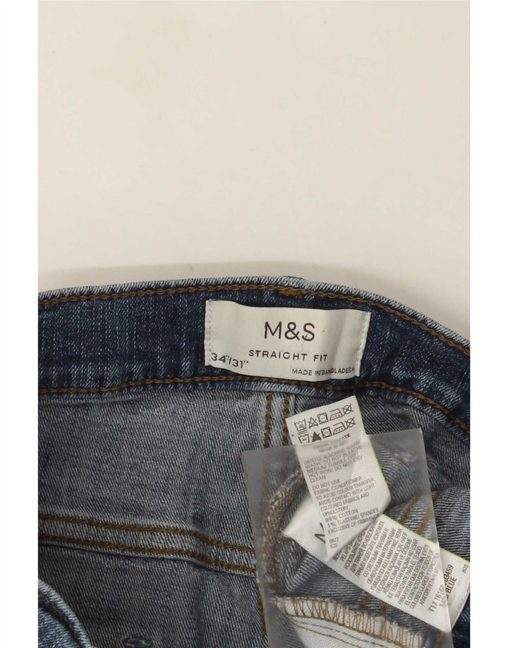 Marks & Spencer Vaqueros rectos para hombre W34 L31 Algodón azul