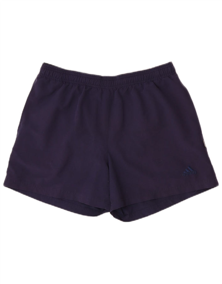 Adidas - Pantalones cortos deportivos para hombre, talla grande, poliéster, color azul marino