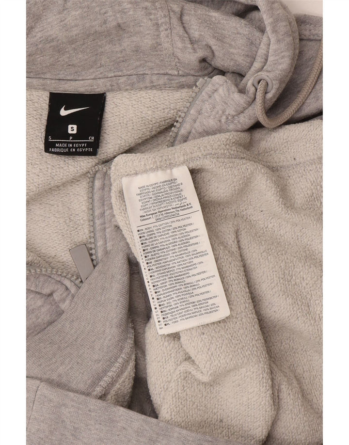 Nike Sudadera con capucha y cremallera para hombre, talla pequeña, algodón moteado gris