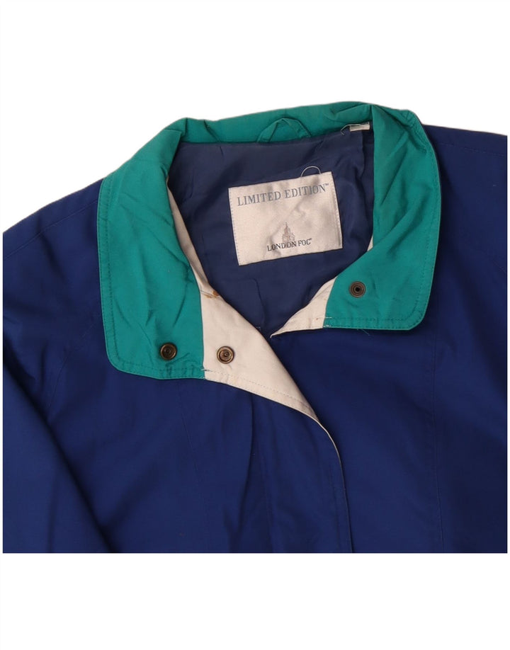 LONDON FOG Chaqueta cortavientos para mujer UK 20 2XL Azul Colorblock