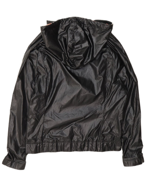Adidas Chaqueta de lluvia extragrande con capucha para mujer UK 8 Small Black Polyamide