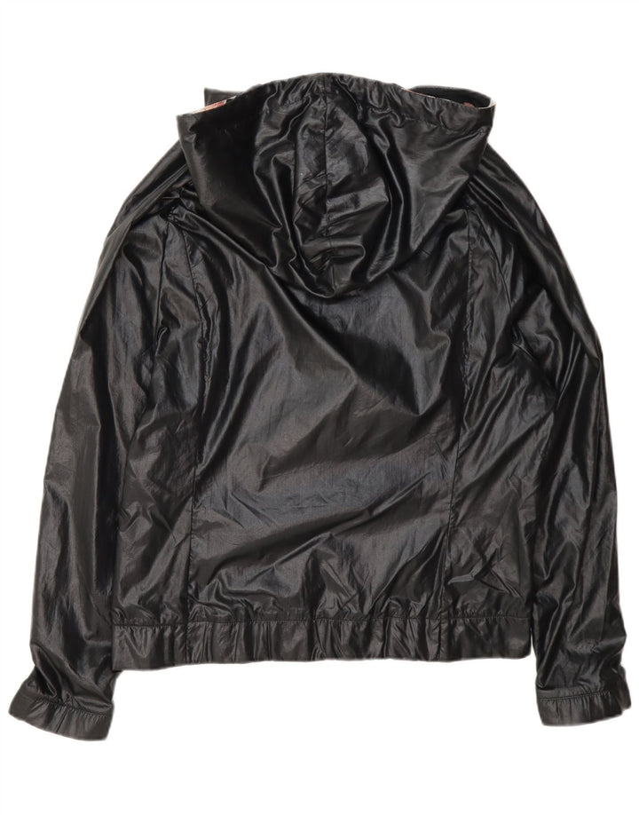 Adidas Chaqueta de lluvia extragrande con capucha para mujer UK 8 Small Black Polyamide