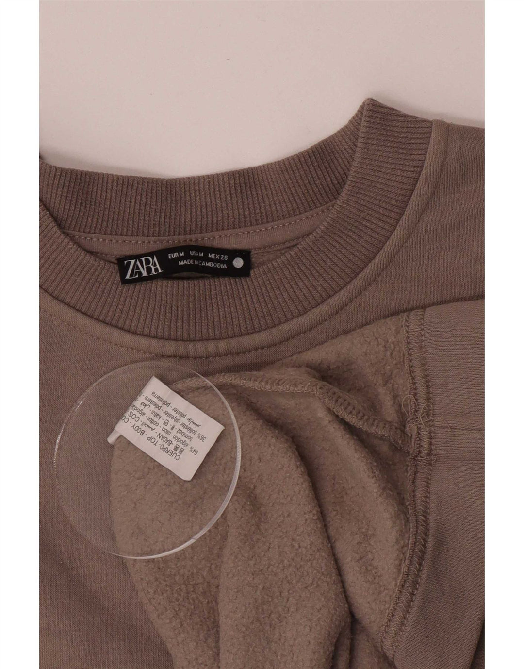 Zara Mujer Sudadera Jumper UK 44 Algodón Gris Medio