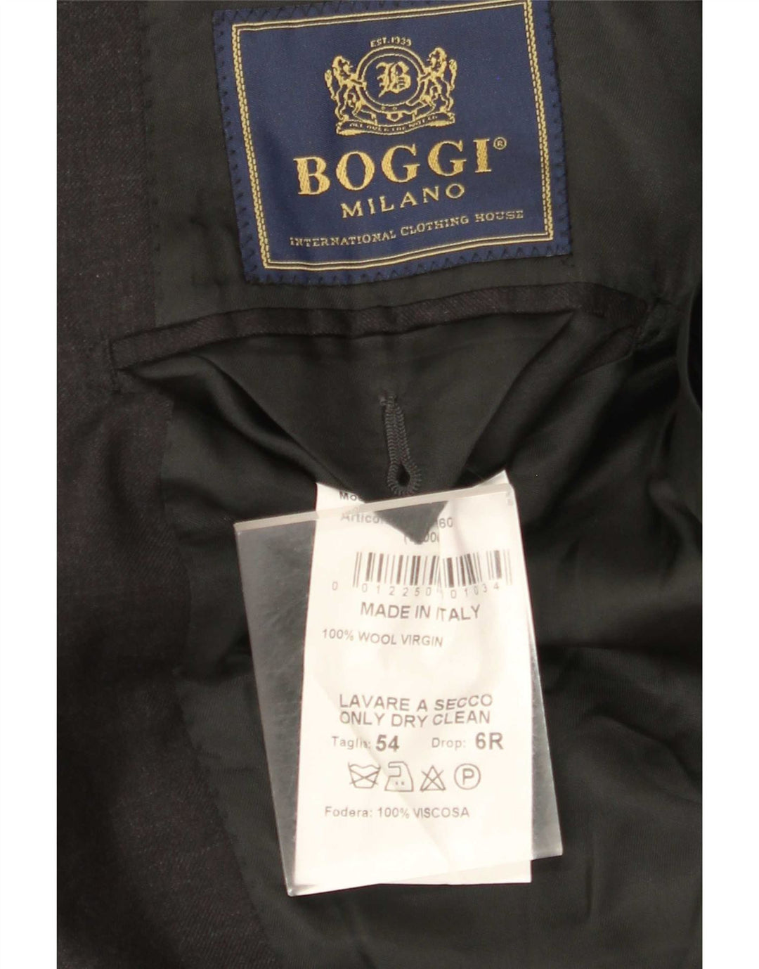 Boggi Milano Chaqueta tipo blazer de 3 botones para hombre IT 54 2XL Lana gris