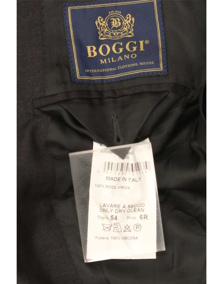Boggi Milano Chaqueta tipo blazer de 3 botones para hombre IT 54 2XL Lana gris