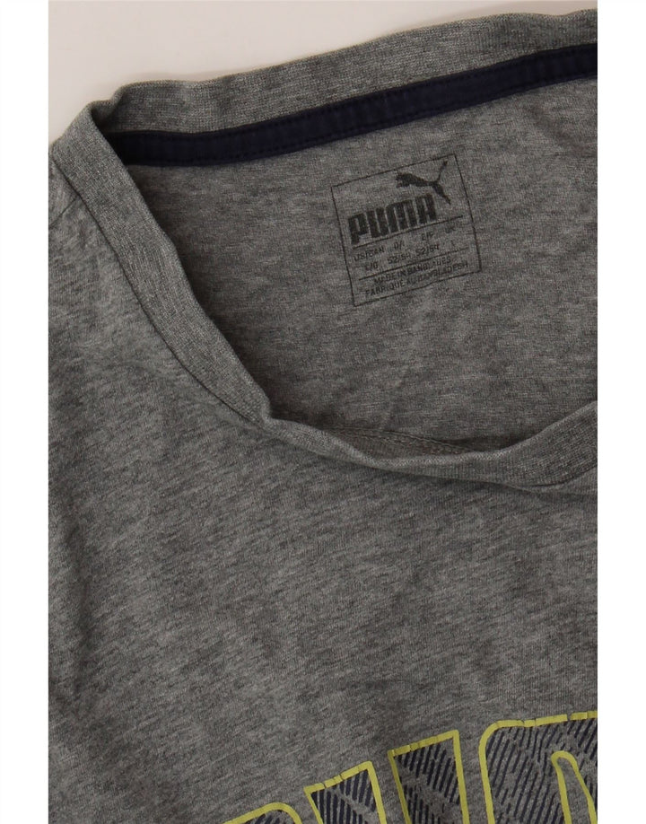 PUMA Camiseta gráfica para hombre Top grande gris