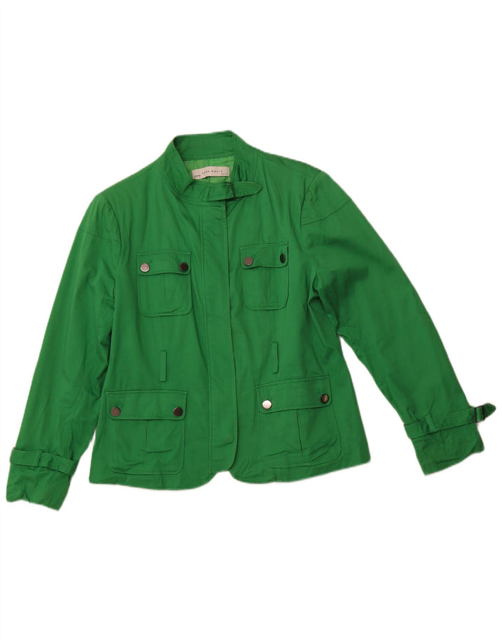 ZARA Mujer Chaqueta Utility ES 40 XL Algodón Verde