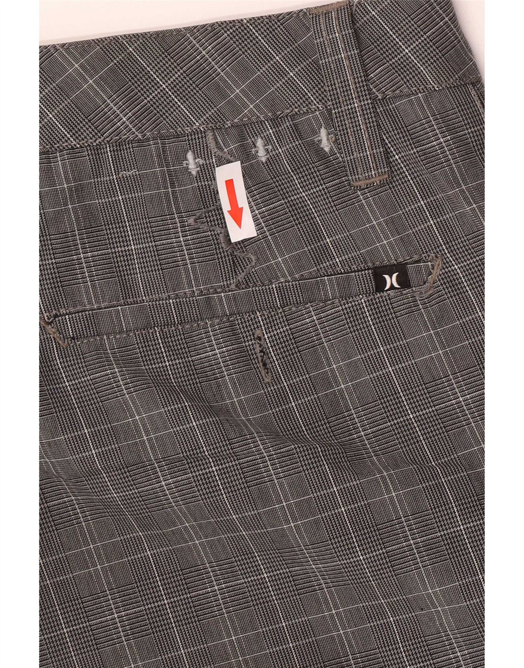 Hurley Shorts Cargo Para Hombre Medium W30 Poliéster A Cuadros Gris