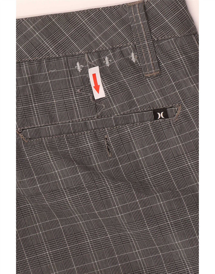 Hurley Shorts Cargo Para Hombre Medium W30 Poliéster A Cuadros Gris