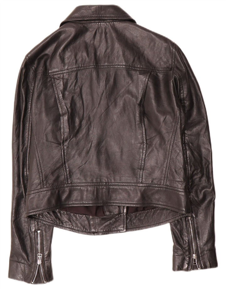 Stradivarius Chaqueta de cuero para mujer UK 44 Cuero negro grande