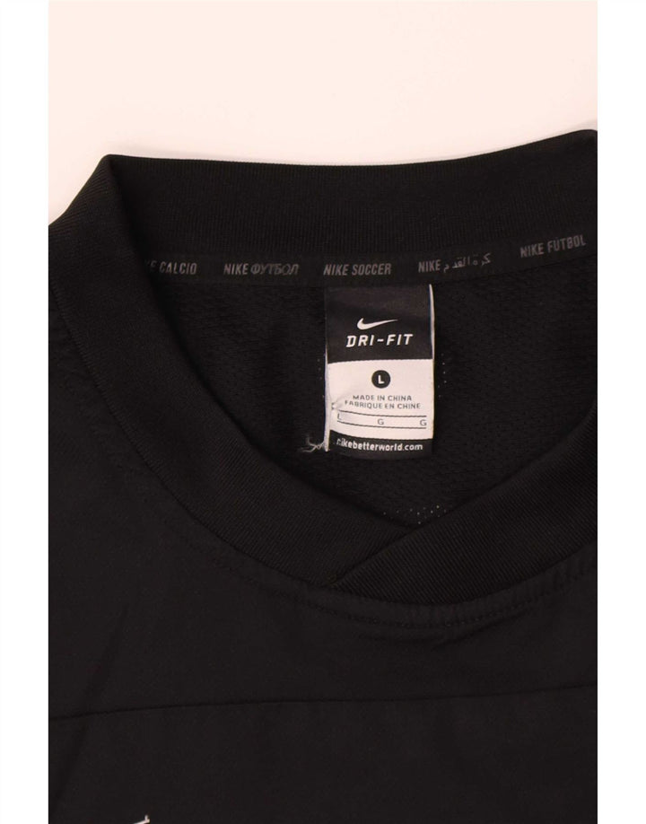 Nike Camiseta Dri Fit Graphic de manga larga para hombre, tamaño grande, color negro, poliéster