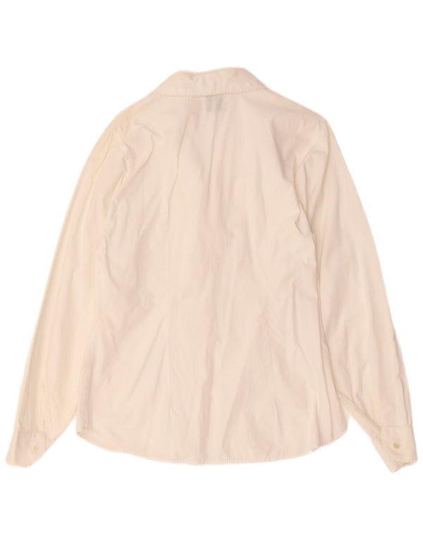 Benetton Camisa De Esmoquin Mujer ES 40 Mediano Blanco