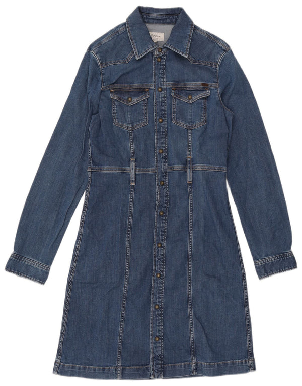 PEPE JEANS Vestido vaquero de manga larga para mujer UK 42 Algodón azul medio