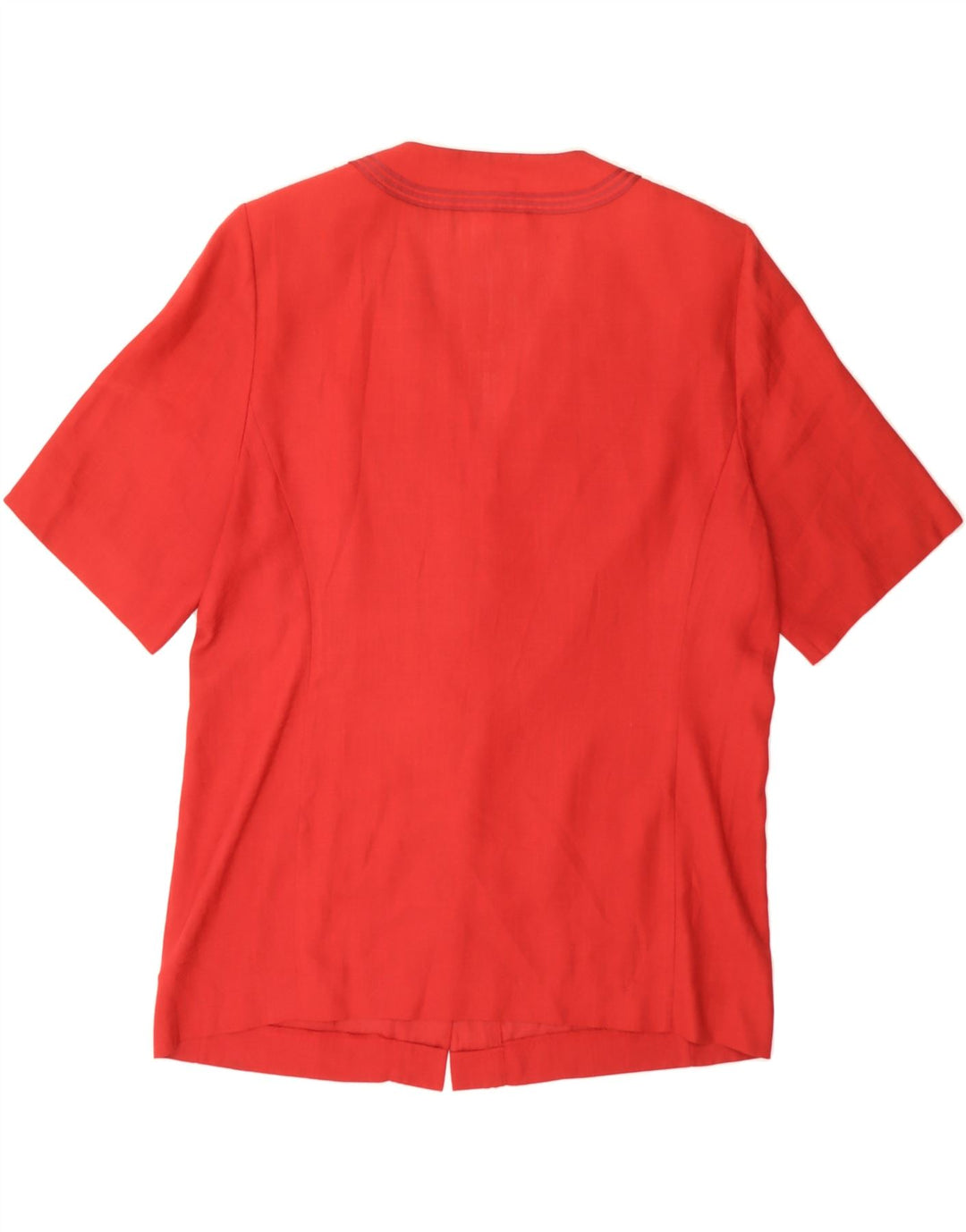 VINTAGE Womens Short Sleeve Shirt Blouse EU 46 XL Red Polyester Vintage Vintage and Second-Hand Vintage from Messina Hembry 