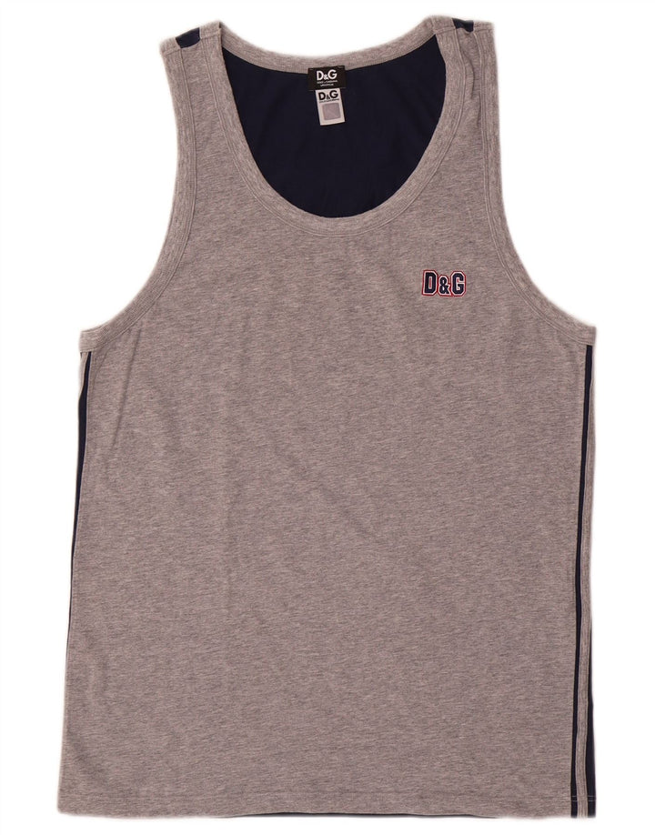 Dolce & Gabbana Hombre Chaleco Top Pequeño Gris Colorblock